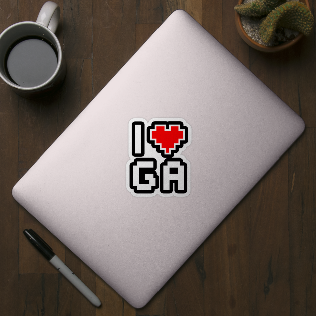 I Love GA - Pixel heart for Georgia gamer by aaronsartroom